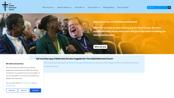Screenshot of the United Reformed Church Trust website