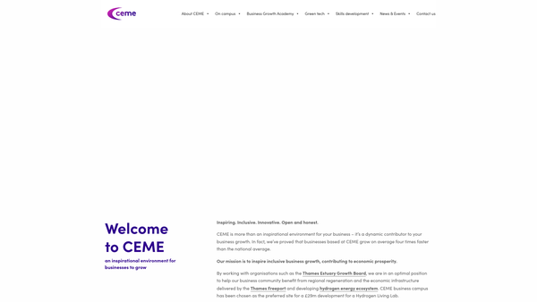 Screenshot of the Centre For Engineering And Manufacturing Excellence website