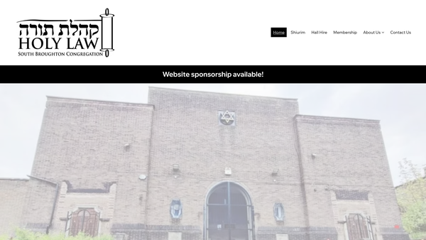 Screenshot of the Holy Law South Broughton Congregation website