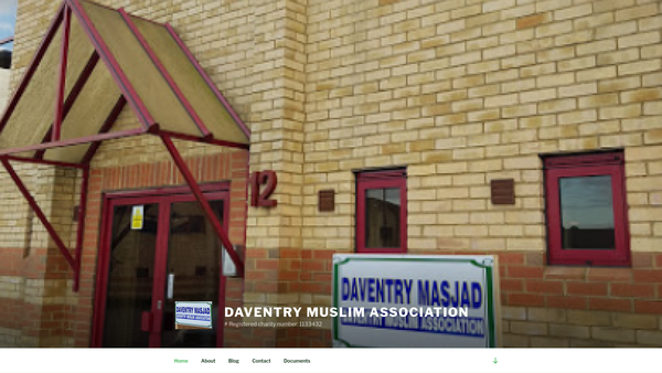 Screenshot of the Daventry Muslim Association website