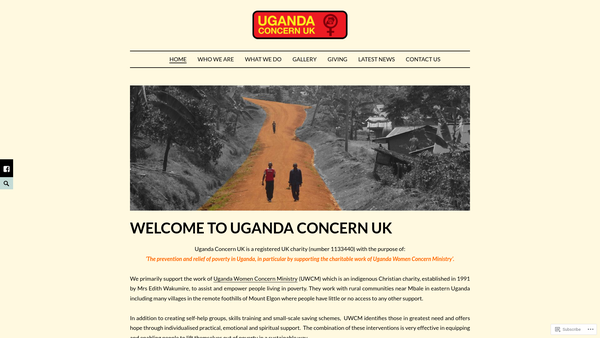 Screenshot of the Uganda Concern UK website