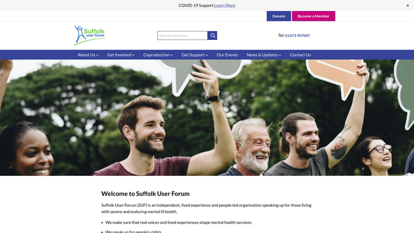 Screenshot of the Suffolk User Forum website