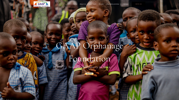 Screenshot of the Gaap Orphanage Foundation website