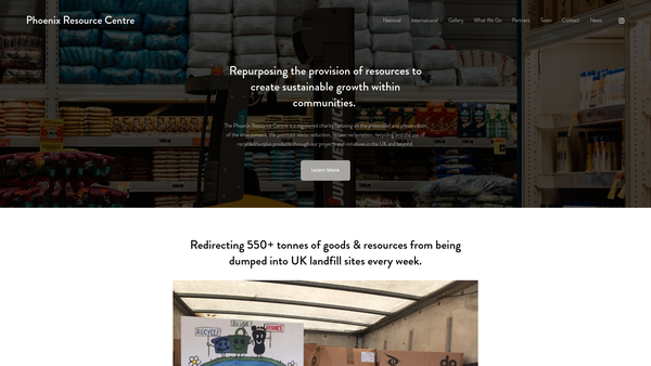 Screenshot of the The Phoenix Resource Centre (Northampton) Limited website