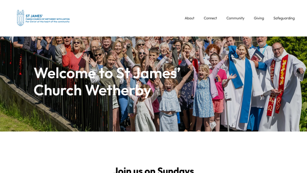Screenshot of the Wetherby St James Church Centre Trust website