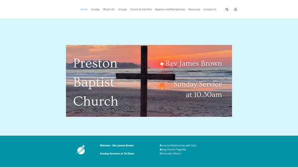 Screenshot of the Preston Baptist Church, Paignton website