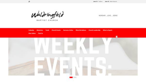 Screenshot of the Waldringfield Baptist Church website