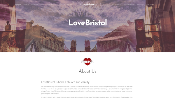 Screenshot of the Lovebristol website