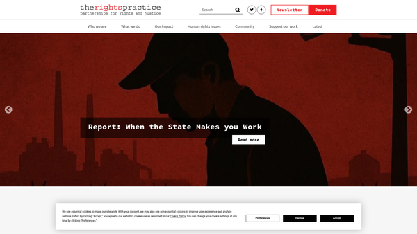 Screenshot of the The Rights Practice website