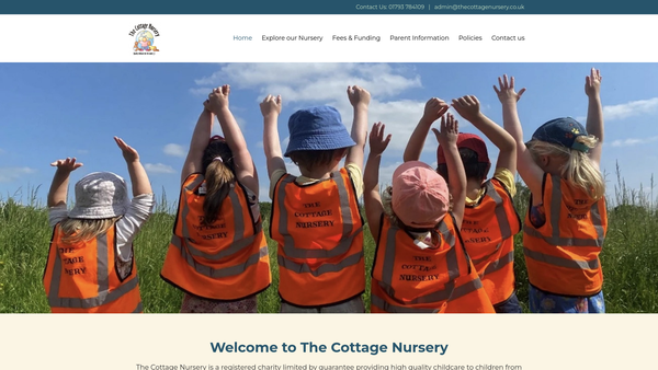 Screenshot of the The Cottage Nursery website