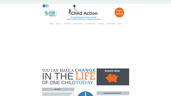 Screenshot of the Child Action website