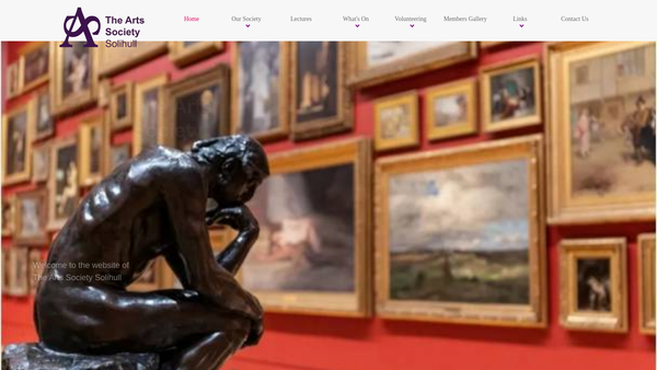 Screenshot of the The Arts Society Solihull website