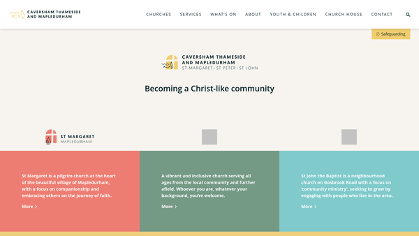 Screenshot of the The Parochial Church Council Of The Parish Of Caversham Thameside And Mapledurham website