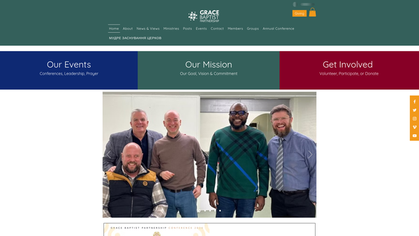 Screenshot of the Grace Baptist Partnership website