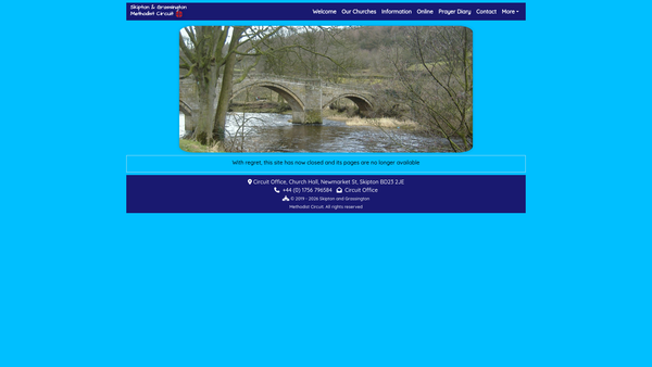 Screenshot of the Skipton And Grassington Methodist Circuit website