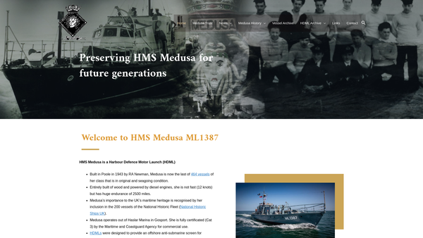 Screenshot of the The Medusa Trust website