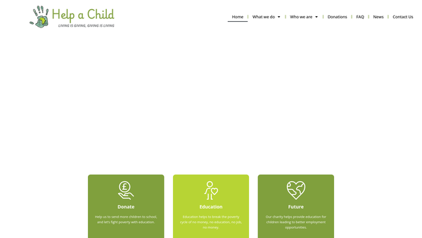 Screenshot of the Help A Child Africa website