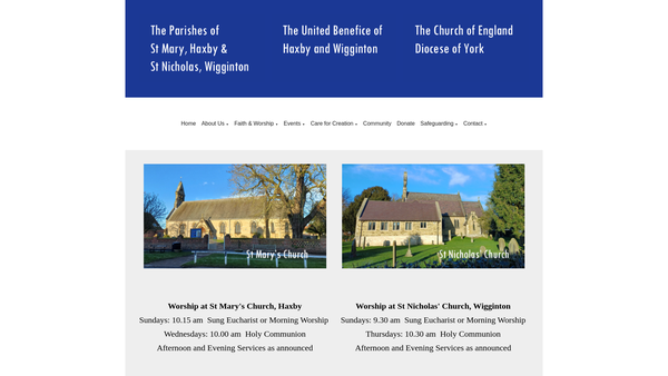 Screenshot of the The Parochial Church Council Of The Ecclesiastical Parish Of St Mary Haxby website