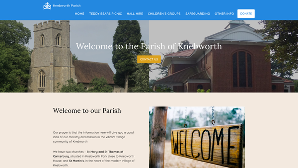 Screenshot of the The Parochial Church Council Of The Ecclesiastical Parish Of Knebworth website