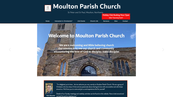 Screenshot of the The Parochial Church Council Of The Ecclesiastical Parish Of St Peter & St Paul, Moulton website