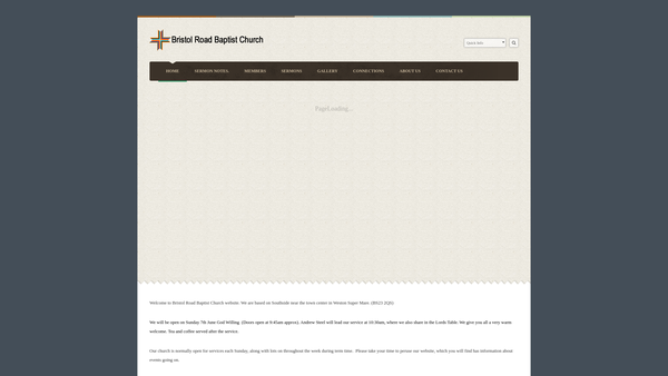 Screenshot of the Bristol Road Baptist Church (Weston-Super-Mare) website