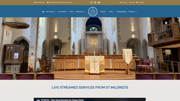 Screenshot of the The Parochial Church Council Of The Ecclesiastical Parish Of St. Mildred's, Addiscombe website