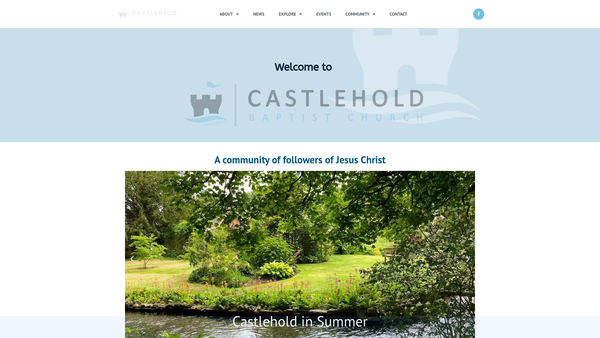 Screenshot of the Castlehold Baptist Church, Newport Iw website