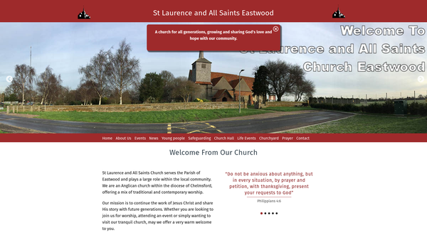 Screenshot of the The Parochial Church Council Of The Ecclesiastical Parish Of Eastwood website