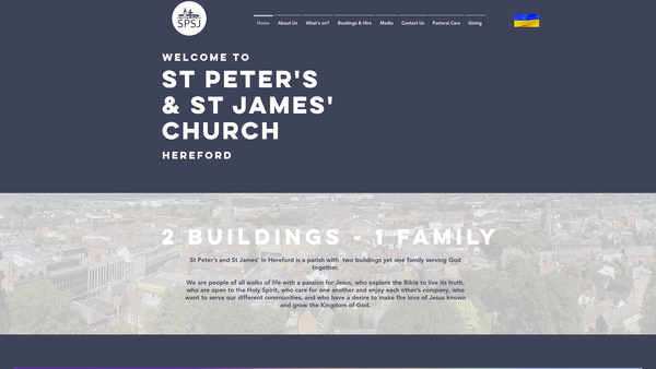 Screenshot of the The Parochial Church Council Of The Ecclesiastical Parish Of St Peter With St Owen And St James, Hereford website