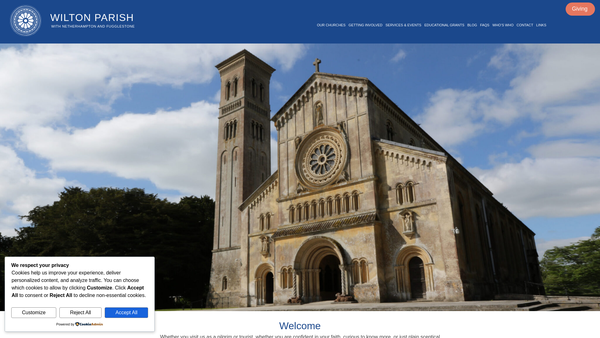 Screenshot of the The Parochial Church Council Of The Ecclesiastical Parish Of Wilton With Netherhampton And Fugglestone website