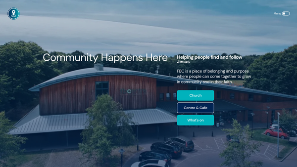 Screenshot of the Finchampstead Baptist Church website