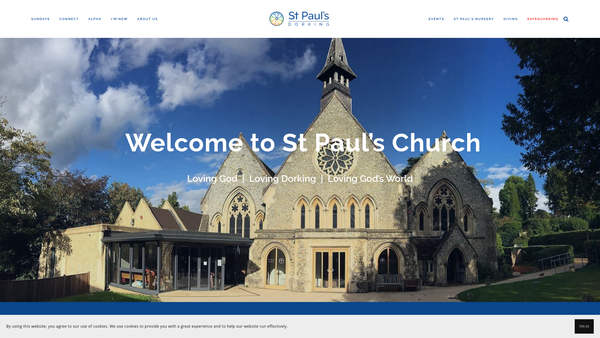 Screenshot of the The Parochial Church Council Of The Ecclesiastical Parish Of St Paul Dorking website