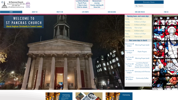 Screenshot of the The Parochial Church Council Of The Ecclesiastical Parish Of St Pancras, London website