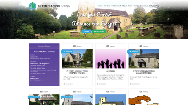 Screenshot of the The Parochial Church Council Of The Ecclesiastical Parish Of St Peter, Ardingly website