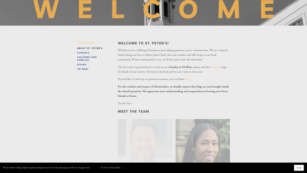 Screenshot of the The Parochial Church Council Of The Ecclesiastical Parish Of St Peter, Notting Hill website