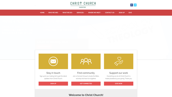 Screenshot of the The Parochial Church Council Of The Ecclesiastical Parish Of Chester, Christ Church website