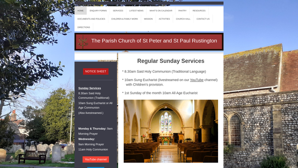 Screenshot of the The Parochial Church Council Of The Ecclesiastical Parish Of St Peter & St Paul Rustington website