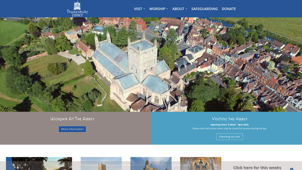 Screenshot of the The Parochial Church Council Of The Ecclesiastical Parish Of Tewkesbury Abbey With Walton Cardiff website