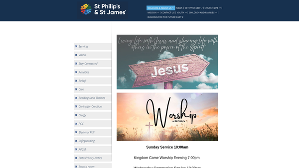 Screenshot of the The Parochial Church Council Of St Philip's, Dorridge With St James', Bentley Heath In The Benefice Of Dorridge And Bentley Heath website