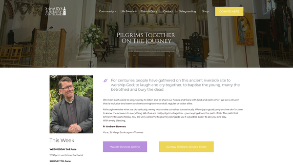 Screenshot of the The Parochial Church Council Of The Ecclesiastical Parish Of Saint Mary's, Sunbury-On-Thames website