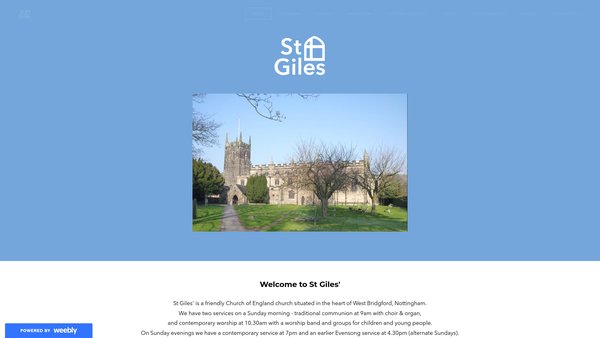 Screenshot of the The Parochial Church Council Of The Ecclesiastical Parish Of St Giles West Bridgford website