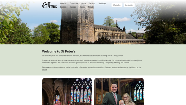 Screenshot of the PCC of Birstall Parish Church in the Diocese of Leeds website
