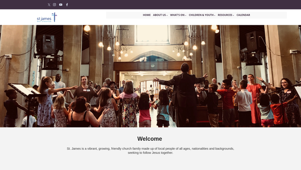 Screenshot of the The Parochial Church Council Of The Ecclesiastical Parish Of St. James West Streatham Southwark website