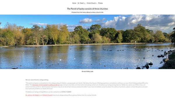 Screenshot of the The Parochial Church Council Of The Ecclesiastical Parish Of St Peter's Ipsly website