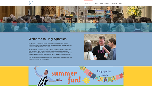 Screenshot of the The Parochial Church Council Of The Ecclesiastical Parish Of Holy Apostles, Charlton Kings website