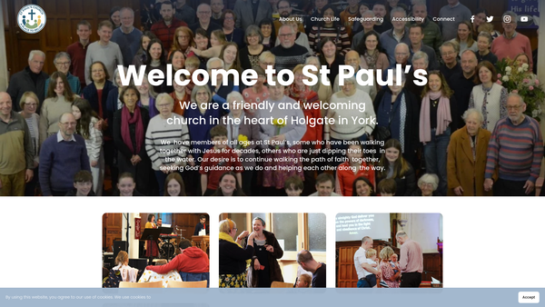 Screenshot of the The Parochial Church Council Of The Ecclesiastical Parish 0f St Pauls York website