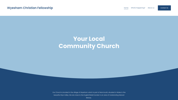 Screenshot of the Wyesham Christian Fellowship website