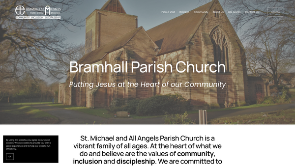 Screenshot of the The Parochial Church Council Of The Ecclesiastical Parish Of St. Michael And All Angels Bramhall website