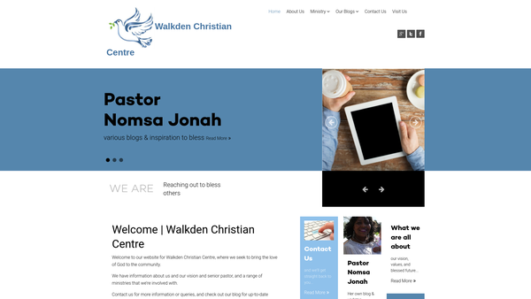 Screenshot of the Walkden Christian Centre website