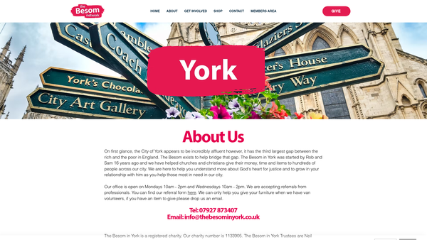 Screenshot of the The Besom In York website